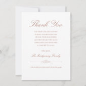 悔やみや弔慰シンプル金ゴールド台本写真葬儀 サンキューカード (裏面)