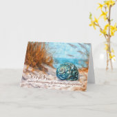 悔やみや弔慰シーシェルオンビーチ水彩 カード (黄色い花)