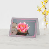 悔やみや弔慰スペインのピンクのスイレン カード (黄色い花)