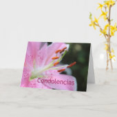 悔やみや弔慰スペインのピンクタイガーリリー カード (黄色い花)