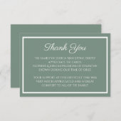 悔やみや弔慰セージグリーンシンプル葬儀ありがとう 招待状 (正面/裏面)
