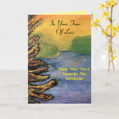 悔やみや弔慰タイムオブロスサンシャインバースレイクサンセット カード (黄色い花)