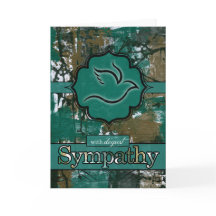 悔やみや弔慰ティール（緑がかった色）とブラウンアーバングラフィティドーブ付き