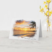 悔やみや弔慰トロピカルアイランドサンセット カード (黄色い花)