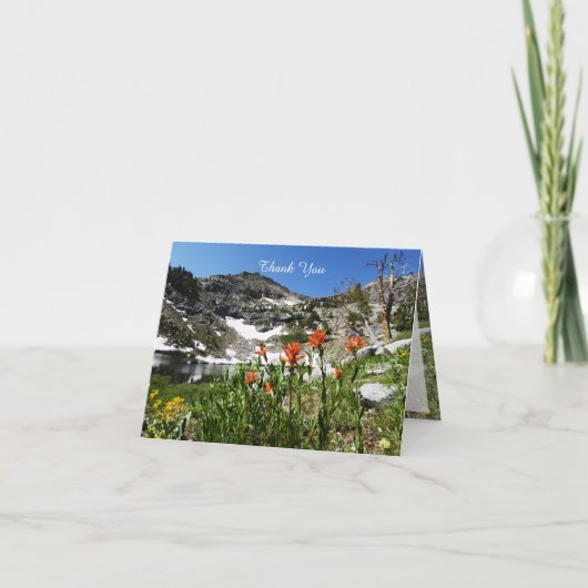 悔やみや弔慰ノート山、ワイルドフラワーありがとう サンキューカード (正面)