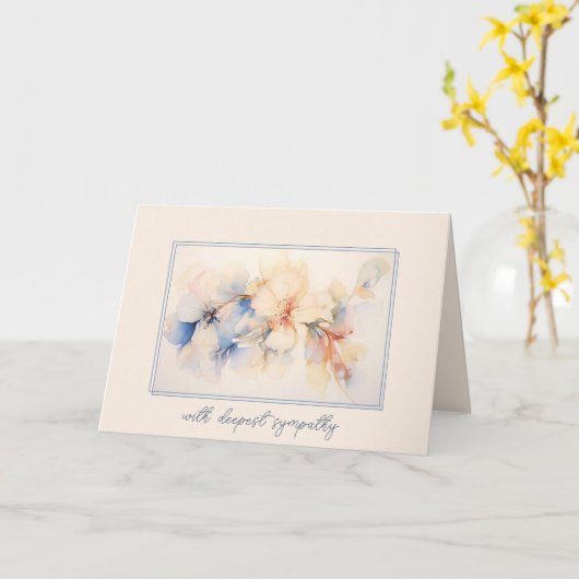 悔やみや弔慰ハイビスカス抽象芸術 カード (黄色い花)