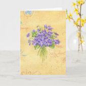 悔やみや弔慰バイオレットブーケの心のこもった考え カード (黄色い花)
