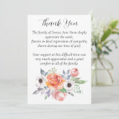 悔やみや弔慰バラフローラ葬儀デスサンキュー 招待状 (スタンド正面)