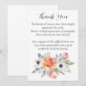 悔やみや弔慰バラフローラ葬儀デスサンキュー 招待状 (正面/裏面)