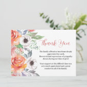 悔やみや弔慰バラフローラ葬儀デスサンキュー 招待状 (スタンド正面)