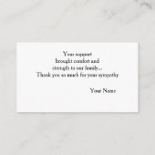 悔やみや弔慰バラ エンクロージャーカード (裏面)