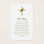 悔やみや弔慰ヒマワリグリーンスクリプトフォト祈りの言葉カード (裏面)