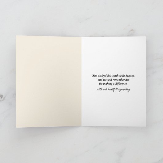 悔やみや弔慰ビーチ機器 カード (内部)