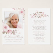 悔やみや弔慰ピエレガントンクローズフローラフォトポエムカード (正面&裏面)