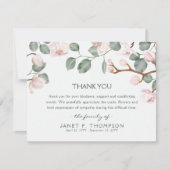 悔やみや弔慰ピンクの蘭と緑の死別 サンキューカード (正面)