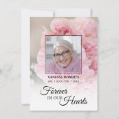 悔やみや弔慰ピンクカーネーションありがとう |写真 サンキューカード (裏面)