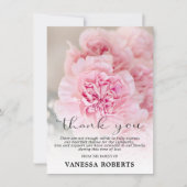 悔やみや弔慰ピンクカーネーションありがとう |写真 サンキューカード (正面)