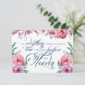 悔やみや弔慰ピンクフローラ写真葬儀サンキューカード 招待状 (スタンド正面)