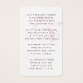 悔やみや弔慰ピンクフローラ写真追悼式カード (裏面)