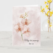 悔やみや弔慰ピンクフローラ水彩抽象芸術 カード (黄色い花)