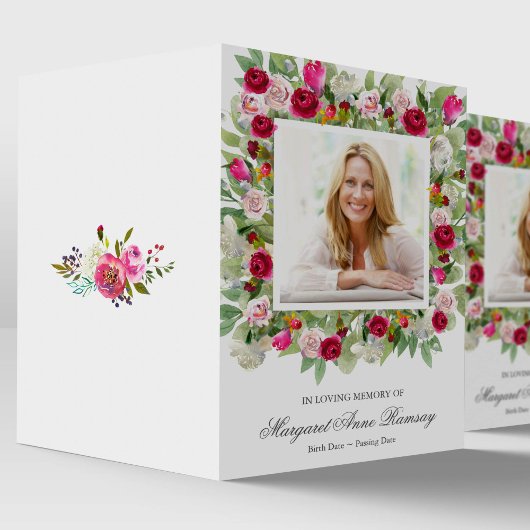 悔やみや弔慰ピンクフローラ葬儀サンキューカード