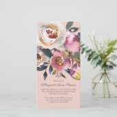 悔やみや弔慰ピンクフローラ葬儀サンキューカード サンキューカード (スタンド正面)