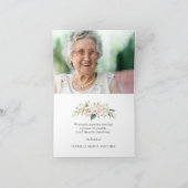 悔やみや弔慰ピンクフローラ葬儀写真を折り畳み サンキューカード (内部)