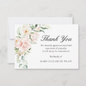 悔やみや弔慰ピンクフローラ葬儀 サンキューカード (正面)