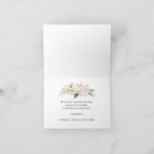 悔やみや弔慰ピンクフローラ葬式 サンキューカード (内部)