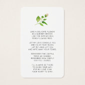 悔やみや弔慰ピンクブルーバラフローラフォト祈りの言葉カード (裏面)