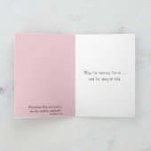 悔やみや弔慰ピンクベビーズブレスブーケ カード (内部)