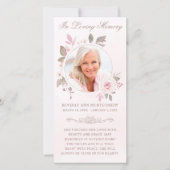 悔やみや弔慰ピンクローズフローラ写真葬儀祈りの言葉 (正面)