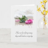 悔やみや弔慰ピンクローゼズオンビーチ カード (黄色い花)
