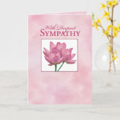 悔やみや弔慰ピンクロータスフラワー カード (黄色い花)