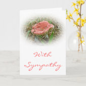 悔やみや弔慰ピンク カード (黄色い花)