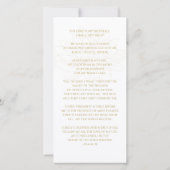 悔やみや弔慰フォトエレガント金ゴールドスクリプト葬儀祈りの言葉 (裏面)