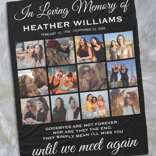 悔やみや弔慰フォトコラージュ記念フリースブランケット フリースブランケット