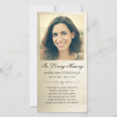 悔やみや弔慰フォトスエレガントクリプト金ゴールド葬儀カード (正面)