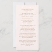 悔やみや弔慰フォトピンク水彩葬儀祈りの言葉カード (裏面)