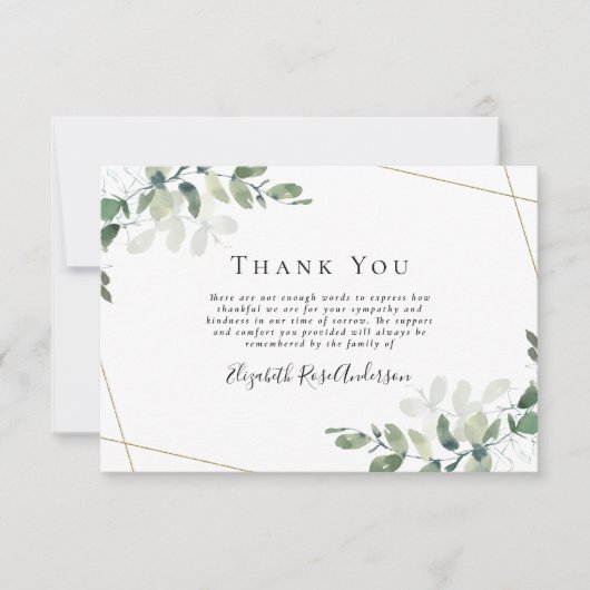 悔やみや弔慰フォトユーカリ葬儀サンキューカード サンキューカード (正面)