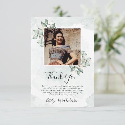 悔やみや弔慰フォトユーカリ葬儀サンキューカード サンキューカード (スタンド正面)