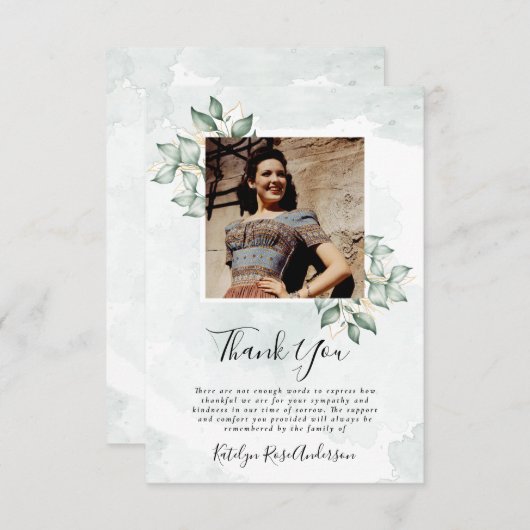 悔やみや弔慰フォトユーカリ葬儀サンキューカード サンキューカード (正面/裏面)