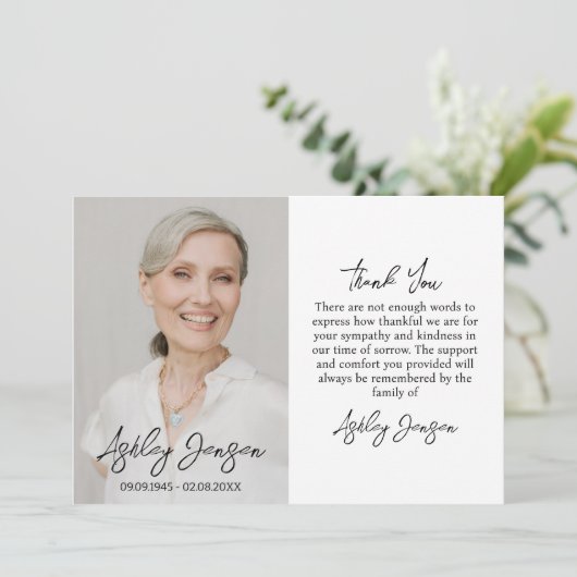 悔やみや弔慰フォト葬儀サンキューカード サンキューカード (スタンド正面)