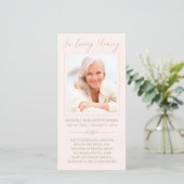 悔やみや弔慰フォト赤面ピンク水彩記念カード (スタンド正面)