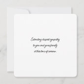 悔やみや弔慰フラットカード (裏面)