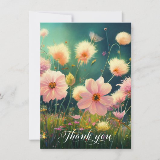 悔やみや弔慰フラワーズインフィールドありがとう サンキューカード (正面)