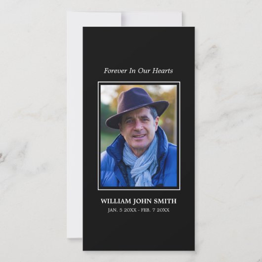 悔やみや弔慰フラワーダフォジルサンキューブラック |写真 サンキューカード (裏面)