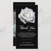 悔やみや弔慰フラワーホワイトローズサンキューブラック |写真 サンキューカード (正面/裏面)