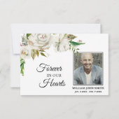 悔やみや弔慰フラワーホワイトローズサンキュー |写真 サンキューカード (裏面)