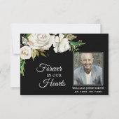 悔やみや弔慰フラワーホワイトローズサンキュー |写真 サンキューカード (裏面)